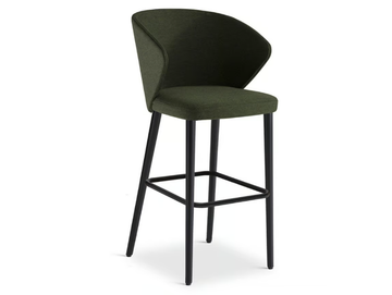 ELLIS 649 - High upholstered fabric stool with back by Origins 1971 - view 2